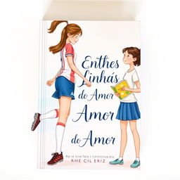 A beautiful book cover for 'Entre Linhas do Amor'