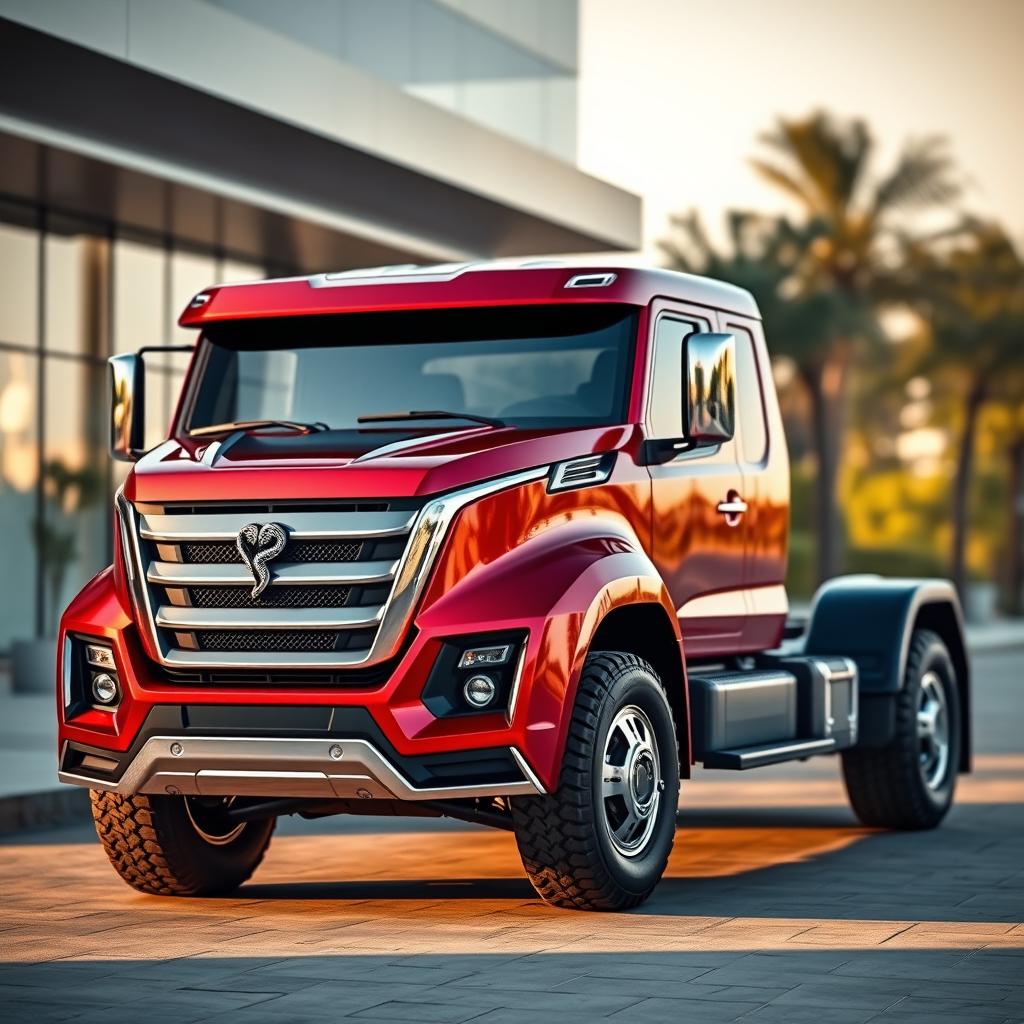 A visually striking truck named 'Serpens', designed with inspiration from models like Amarok, Hilux, Dodge Ram, and S10