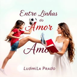 A striking e-book cover for 'Entre Linhas do Amor'