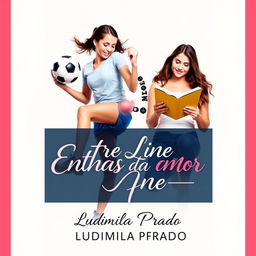 A striking e-book cover for 'Entre Linhas do Amor'