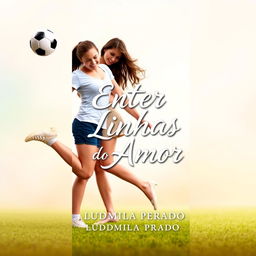 A striking e-book cover for 'Entre Linhas do Amor'