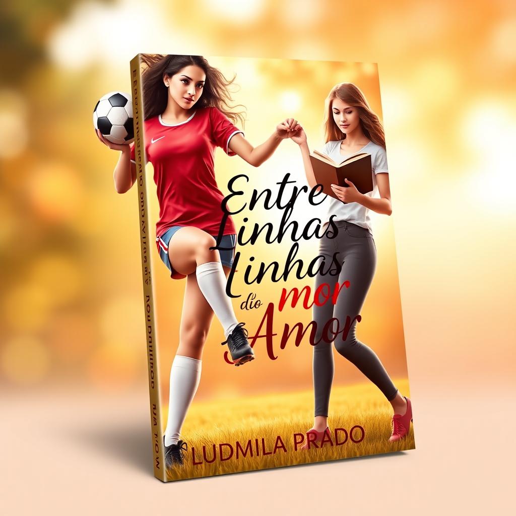 A realistic e-book cover for 'Entre Linhas do Amor'