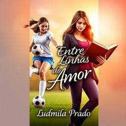 A realistic e-book cover for 'Entre Linhas do Amor'