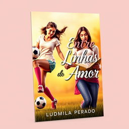 A realistic e-book cover for 'Entre Linhas do Amor'