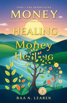 A beautifully designed book cover illustrating the themes of money healing, transgenerational wisdom, and purposeful sales