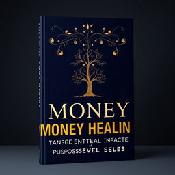 A striking and serious book cover design focused on the themes of money healing, transgenerational impact, and purposeful sales