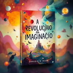 A captivating book cover design featuring the title 'A Revolução da Imaginação' in bold, artistic typography