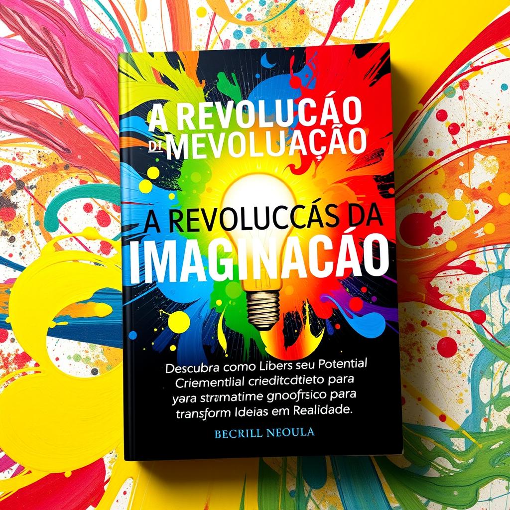 A captivating book cover for 'A Revolução da Imaginação' featuring a vibrant and imaginative design