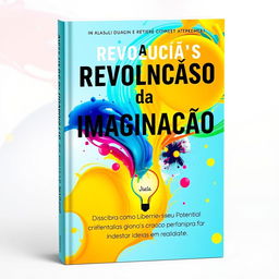 A captivating book cover for 'A Revolução da Imaginação' featuring a vibrant and imaginative design