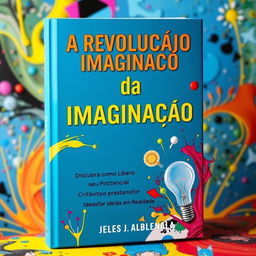 A captivating book cover for 'A Revolução da Imaginação' featuring a vibrant and imaginative design