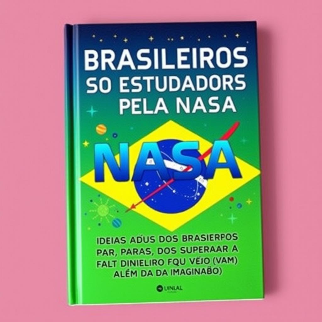 A visually striking book cover for 'BRASILEIROS SÃO ESTUDADOS PELA NASA' featuring an engaging and modern design