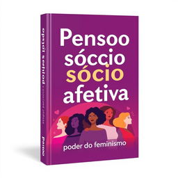 A compelling and modern book cover design titled 'Pensão sócio afetiva', with a subtitle 'O poder do feminismo'