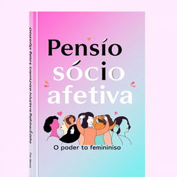 A compelling and modern book cover design titled 'Pensão sócio afetiva', with a subtitle 'O poder do feminismo'