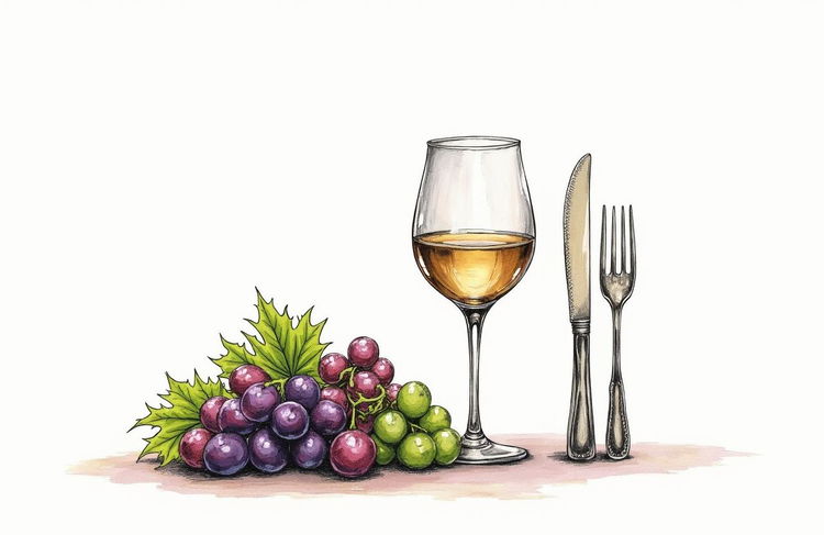 A hand-drawn sketch that elegantly captures a wineglass with intricate details, reflecting light beautifully