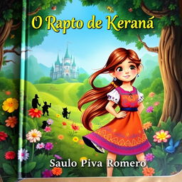 A captivating children's book cover for 'O Rapto de Keraná' by Saulo Piva Romero