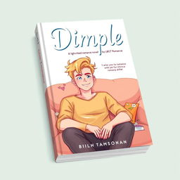 A vibrant illustrated book cover for a romance novel titled 'Dimple'