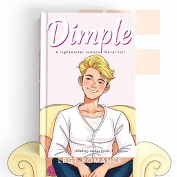 A vibrant illustrated book cover for a romance novel titled 'Dimple'