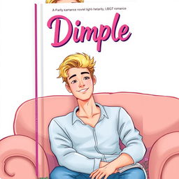 A vibrant illustrated book cover for a romance novel titled 'Dimple'