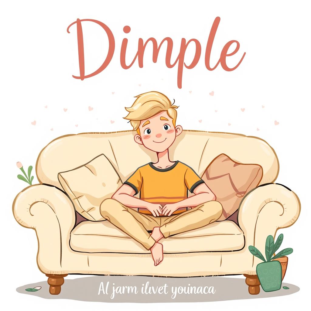 A charming illustrated book cover for a romance novel titled 'Dimple'