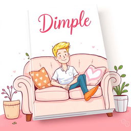 A charming illustrated book cover for a romance novel titled 'Dimple'