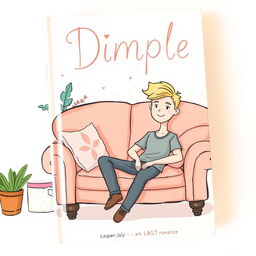 A charming illustrated book cover for a romance novel titled 'Dimple'