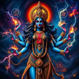 A stunning depiction of Goddess Kali, embodying a powerful and alluring presence