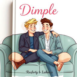 A delightful illustrated book cover for a romance novel titled 'Dimple'