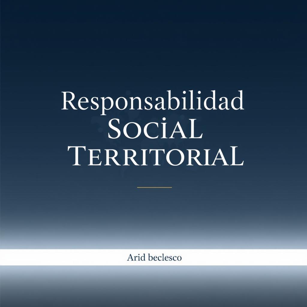 The cover of a professional and academic book titled "Responsabilidad Social Territorial" featuring a sophisticated and polished design