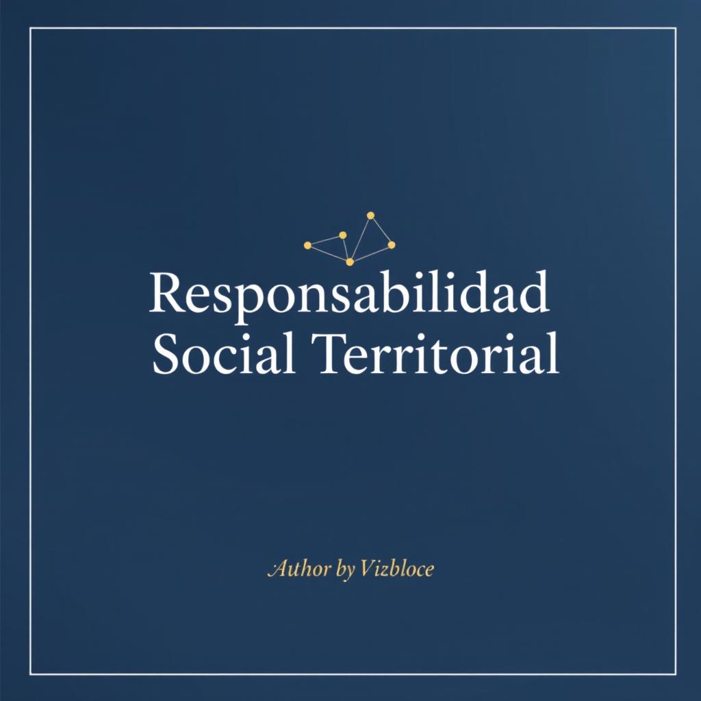 The cover of a professional and academic book titled "Responsabilidad Social Territorial" featuring a sophisticated and polished design