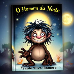 An intriguing children's book cover for 'O Homem da Noite' by Saulo Piva Romero