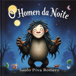 An intriguing children's book cover for 'O Homem da Noite' by Saulo Piva Romero