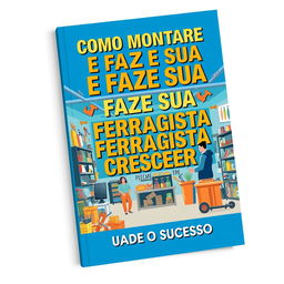 A vibrant and informative cover for the book titled 'COMO MONTAR E FAZER SUA FERRAGISTA CRESCER: GUIA PARA O SUCESSO'