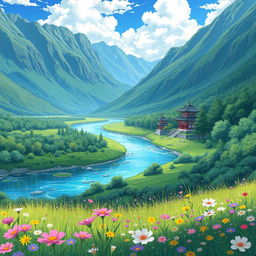 A beautifully illustrated anime banner showcasing a stunning landscape