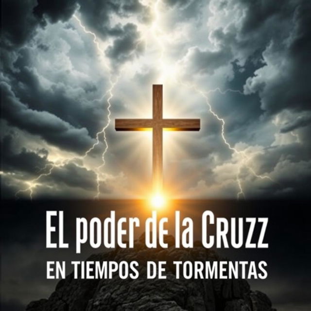 A book cover featuring the title 'El poder de la Cruz en Tiempos de Tormentas'