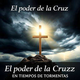 A book cover featuring the title 'El poder de la Cruz en Tiempos de Tormentas'