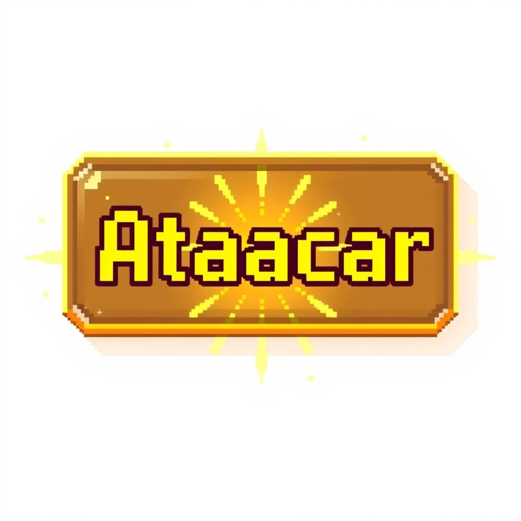A pixelated 'Atacar' button designed for the character Vela