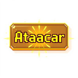 A pixelated 'Atacar' button designed for the character Vela