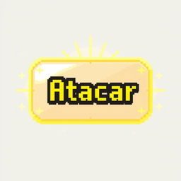 A pixelated 'Atacar' button designed for the character Vela