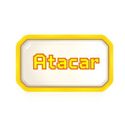 A pixelated 'Atacar Vela' button designed for the character Vela