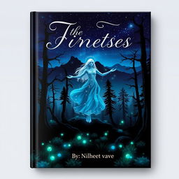 An engaging book cover design featuring a mystical forest landscape under a starry night sky