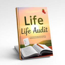 A visually appealing book cover for a self-help workbook titled 'Life Audit'