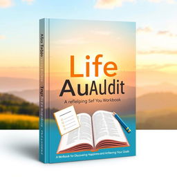 A visually appealing book cover for a self-help workbook titled 'Life Audit'