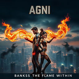 A cinematic sci-fi action superhero film poster titled 'AGNI'