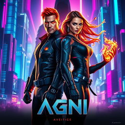 A cinematic sci-fi action superhero film poster titled 'AGNI'