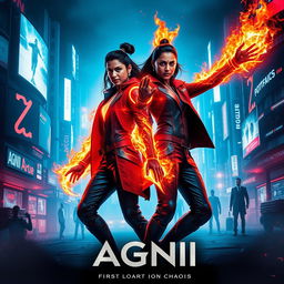 A cinematic sci-fi action superhero film poster titled 'AGNI'