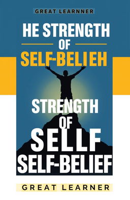 A bold and empowering book cover design for "The Strength of Self-Belief" by Great Learner