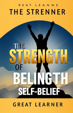 A bold and empowering book cover design for "The Strength of Self-Belief" by Great Learner