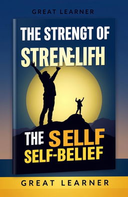 A bold and empowering book cover design for "The Strength of Self-Belief" by Great Learner