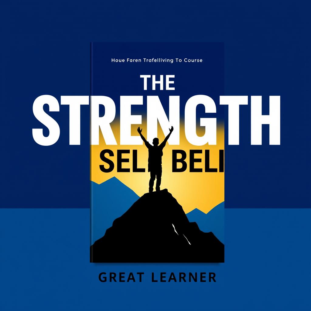 A bold and empowering book cover design for "The Strength of Self-Belief" by Great Learner