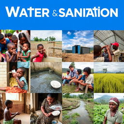 A collection of 12 impactful images focused on the themes of water and sanitation